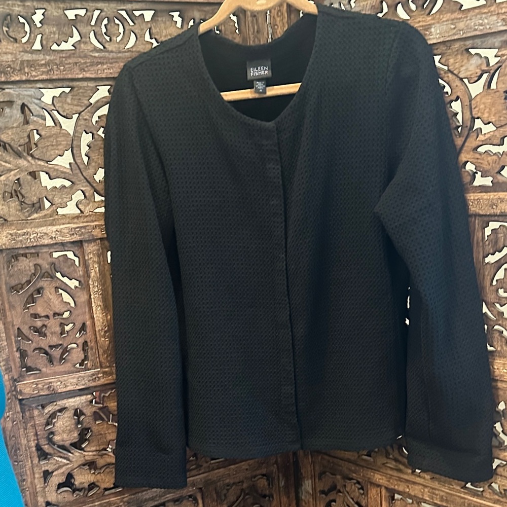Eileen Fisher Black Textured Jacket size M
